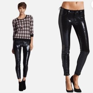 BlankNYC Black Sequin Spray On Pants